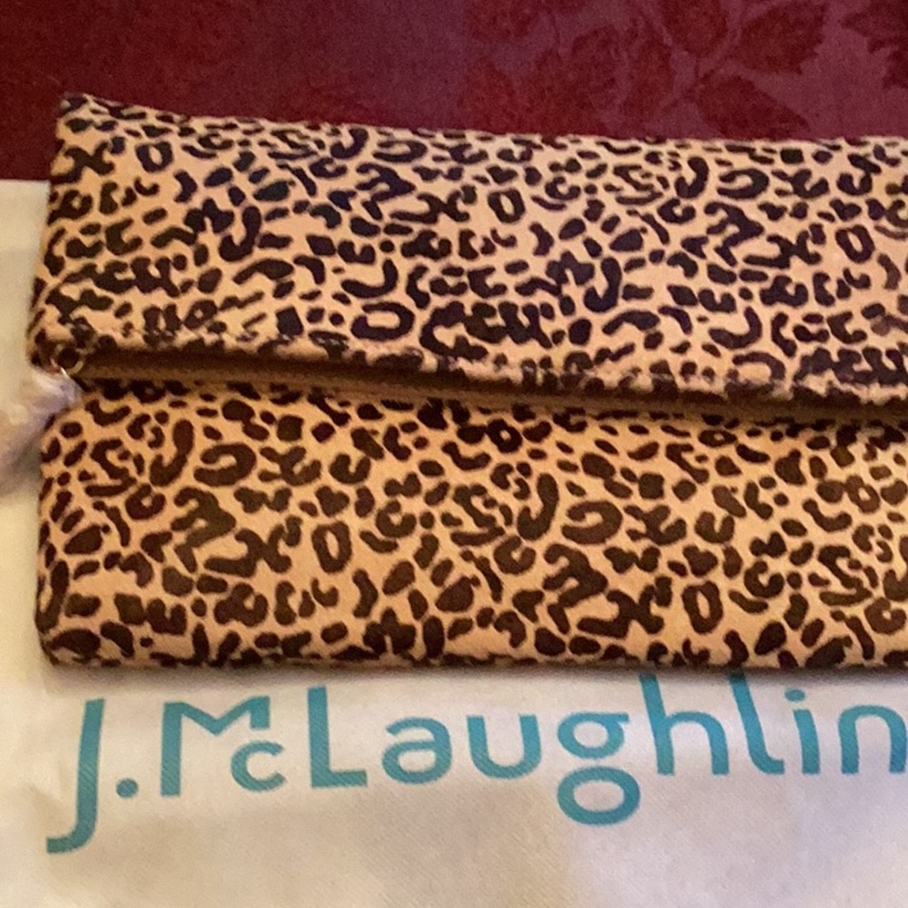 Beautiful leopard calfskin clutch